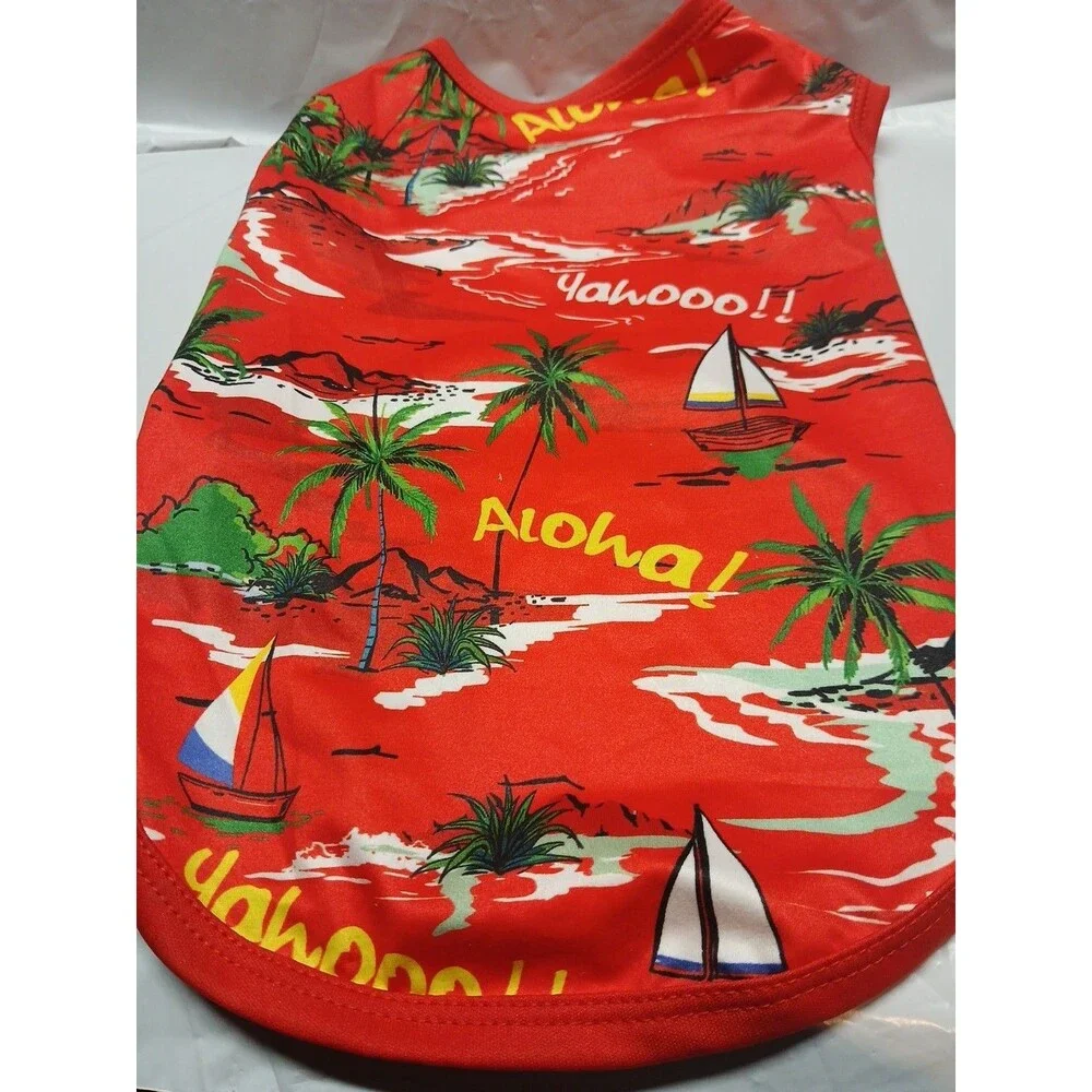 Dog Shirt Size M Red Boat Aloha